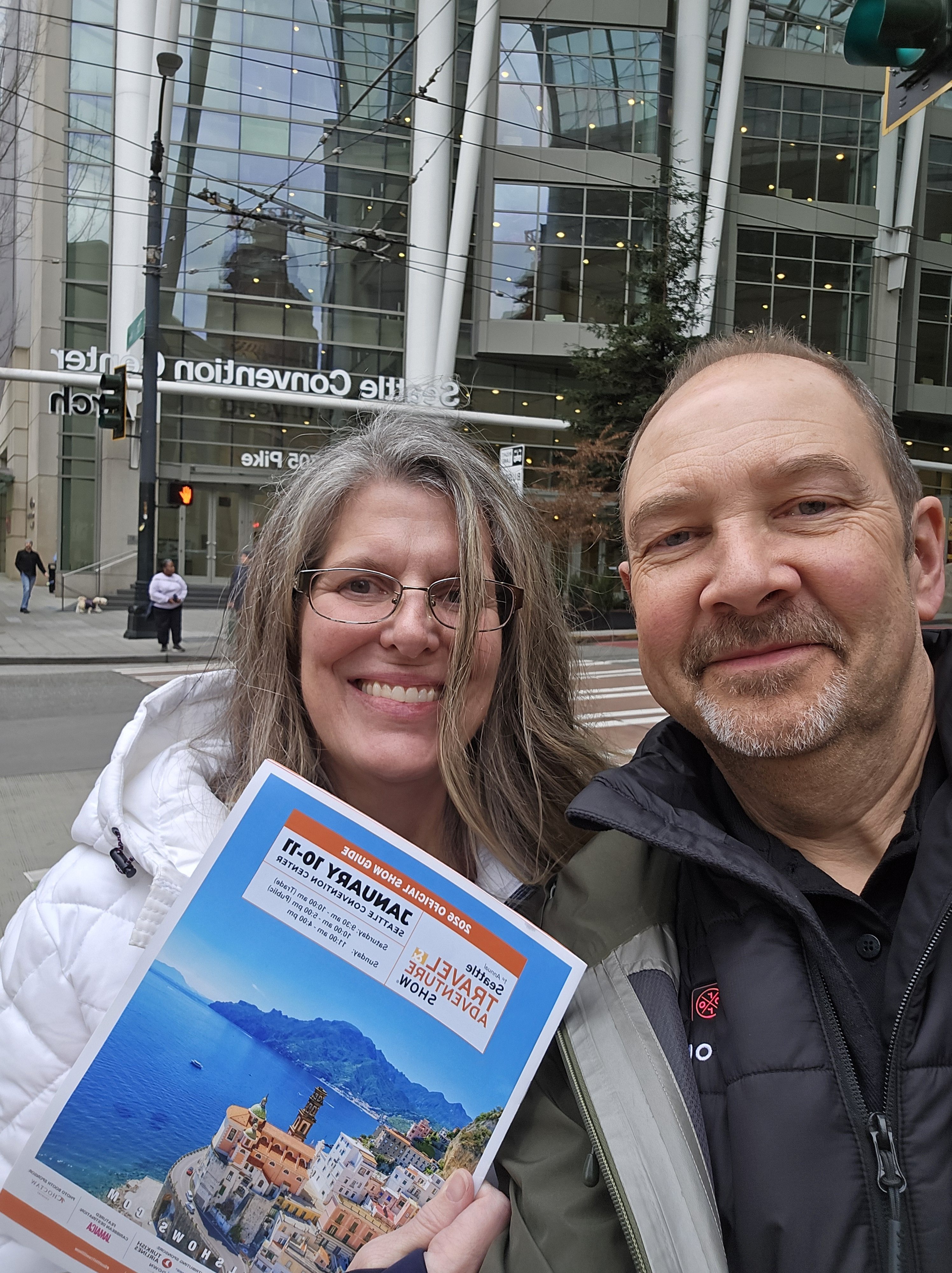 Jim and Christine outside the Seattle Convention Center.